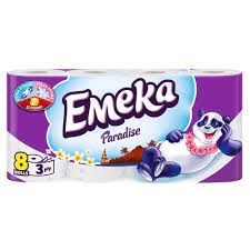 Hartie igienica Emeka,3 straturi,set 8 role